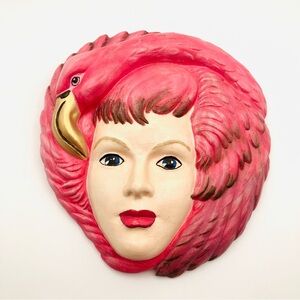 Vintage Flamingo Mardi Gras Mask Wall Art